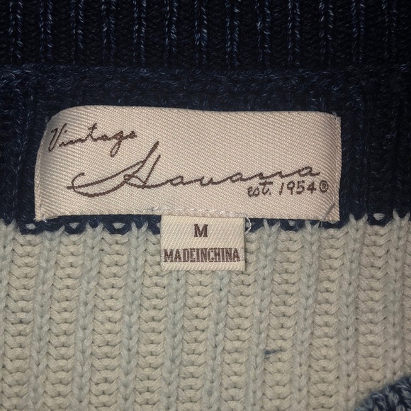 An oversized knitted dark blue and black sweater - Picture 2 of 4